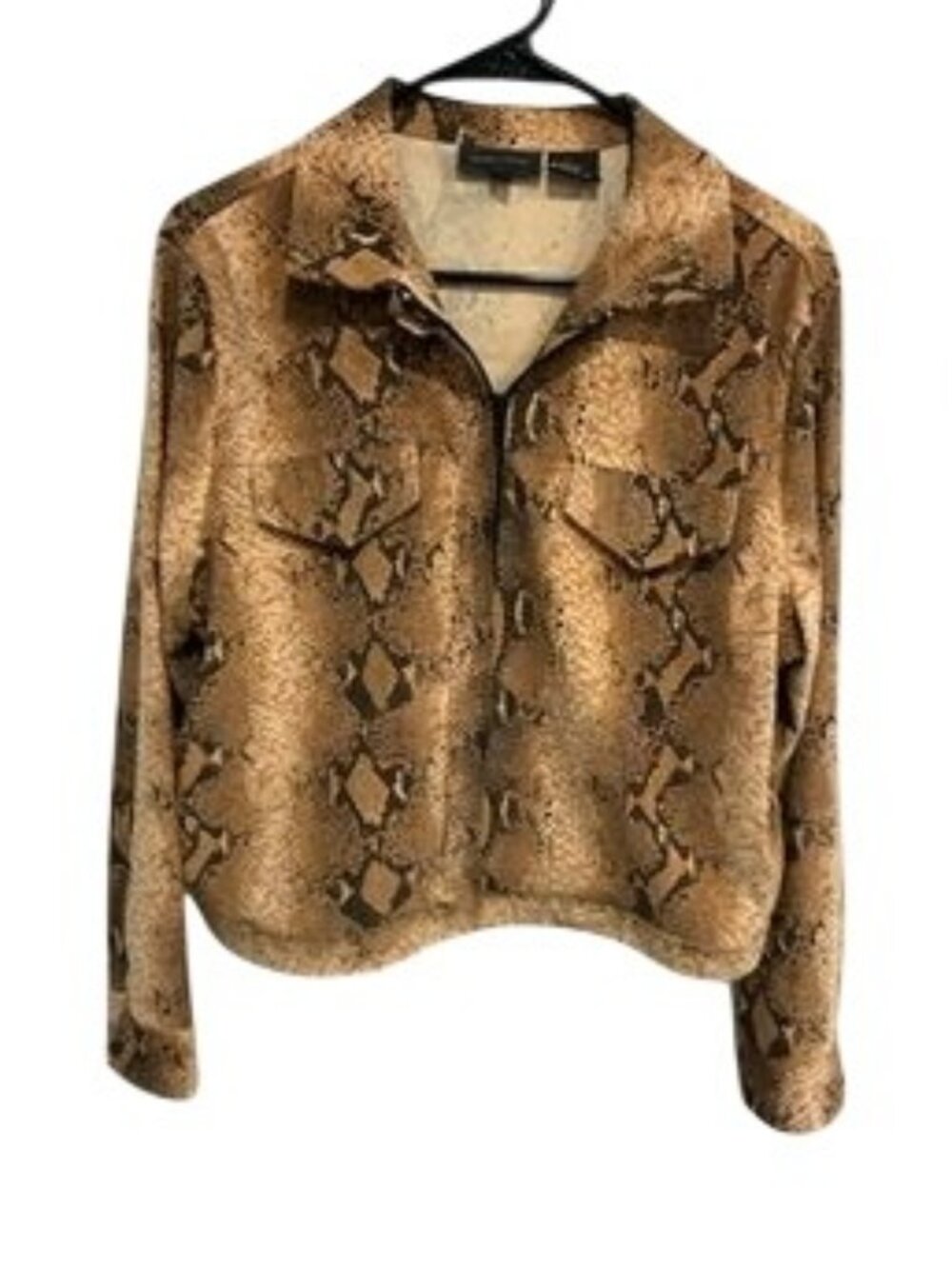 Kristen & Hayley 10 Snakeskin Print Button-Up Blouse Y2K Indie Mobwife Western
